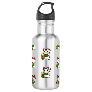 Japanese Lucky Cat Pattern 532 Ml Water Bottle