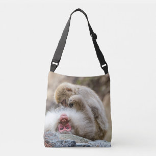 Japanese Macaques Grooming Crossbody Bag