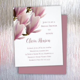 Japanese Magnolia Budget Bridal Shower Invitation Flyer