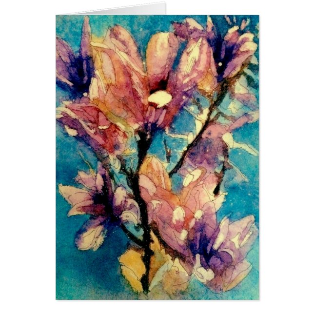 Japanese Magnolia watercolor batik (Front)
