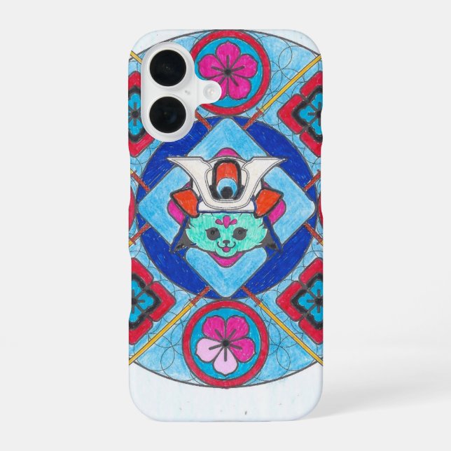 Japanese Mandala drawings iPhone 16 Case (Back)