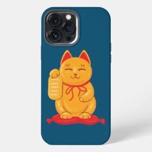 Japanese Maneki Neko Gold Cat, Symbol of Wealth iPhone 13 Pro Max Case