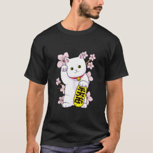 Japanese Maneki Neko Lucky Cat Good Luck Feng Shui T-Shirt