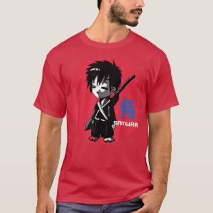 Japanese Manga Anime Samurai Warrior Boy Red Sun  T-Shirt