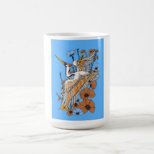 Japanese Manga Crane bird Coffee Mug