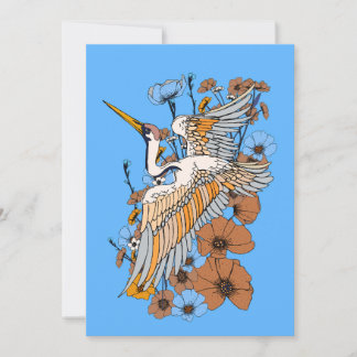 Japanese Manga Crane bird Invitation