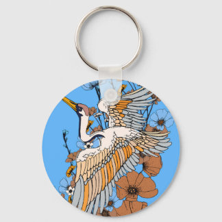 Japanese Manga Crane bird Key Ring