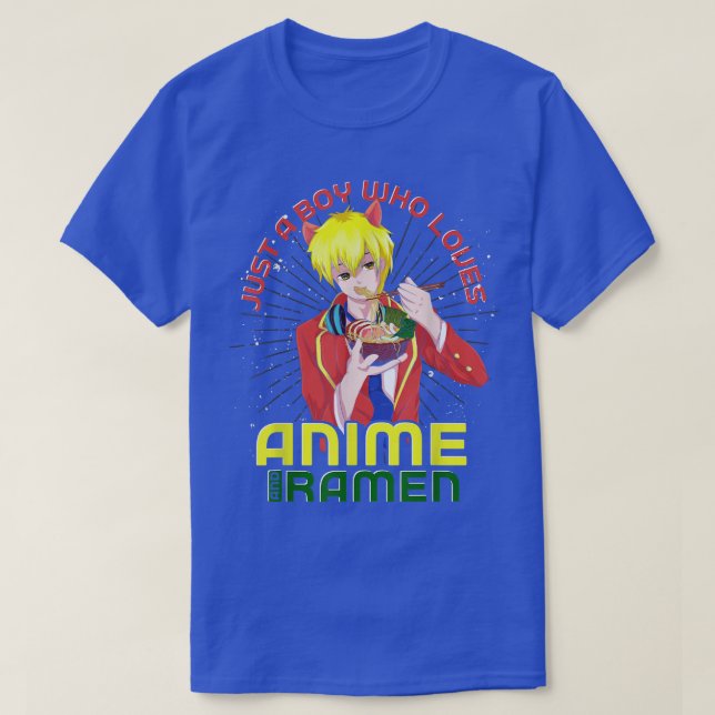 Japanese Manga Otaku Boys Ramen Noodles Japan Kawa T-Shirt (Design Front)