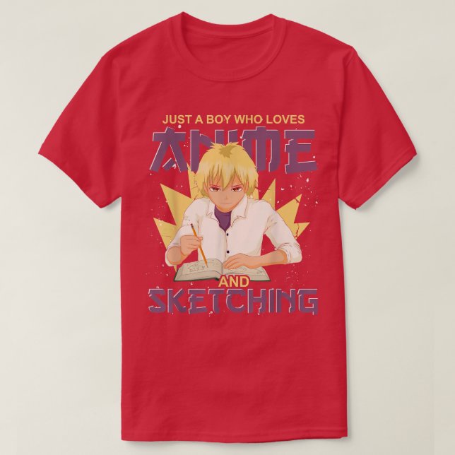 Japanese Manga Otaku Boys Sketching Anime Japan Ka T-Shirt (Design Front)