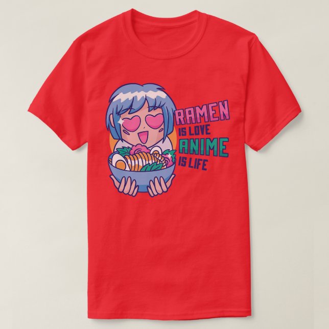 Japanese Manga Ramen College Life Funny 430 T-Shirt (Design Front)