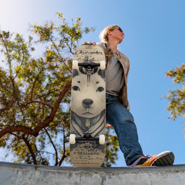 Japanese Manga Style Dog Custom  Skateboard (Outdoor 1)