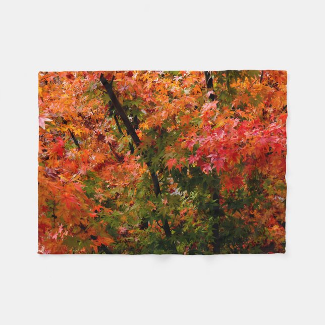 Japanese Maple Fleece Blanket (Front (Horizontal))