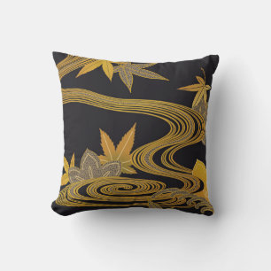 Japanese Maple Leaf and Running water Cushion