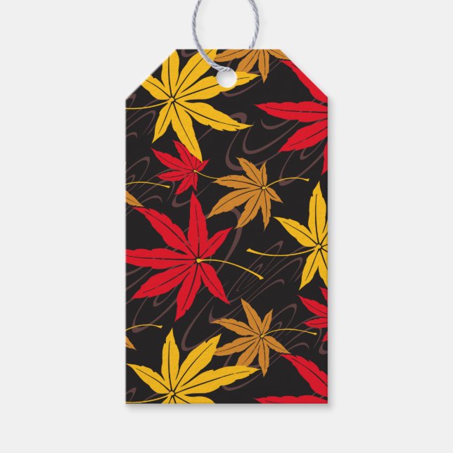 JAPANESE MAPLE LEAF (BLACK) GIFT TAGS (Front)