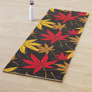 JAPANESE MAPLE LEAF (BLACK) YOGA MAT