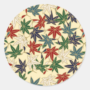 Japanese Maple Leaf Classic Round Sticker