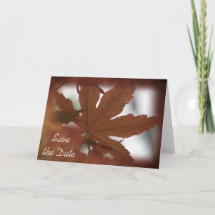 Japanese Maple Leaf Fall Wedding Save the Date Announcement