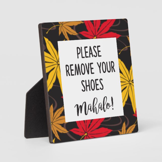 JAPANESE MAPLE LEAF PATTERN IN BLACK PLAQUE (Front)