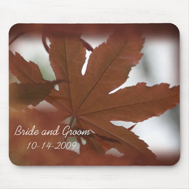 Japanese Maple Leaf Wedding Mouse Mat (Front)