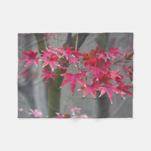 Japanese Maple Leaves Fleece Blanket