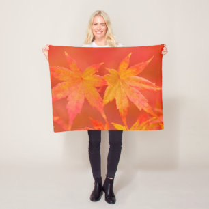 Japanese Maple Leaves Fleece Blanket