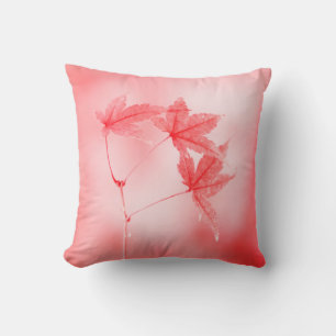 Japanese Maple Leaves in Red Cushion