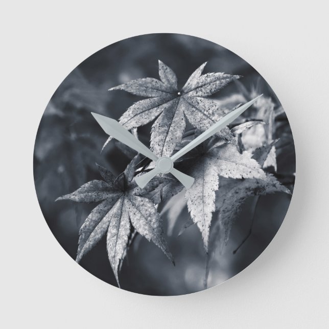 Japanese Maple Leaves Round Clock (Front)