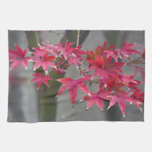 Japanese Maple Leaves Tea Towel