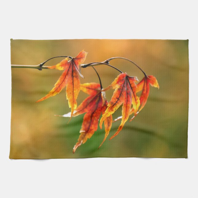 Japanese Maple Leaves Tea Towel (Horizontal)