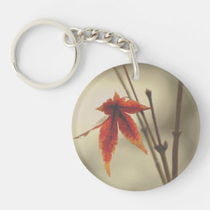Japanese Maple Leaves Vintage Style Key Ring