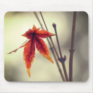 Japanese Maple Leaves Vintage Style Mouse Mat