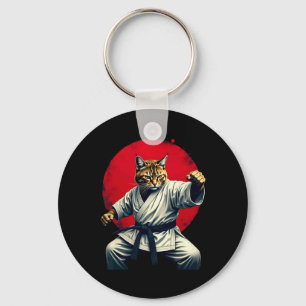 Japanese Martial Art Judo Karate Cat For Men Women Key Ring