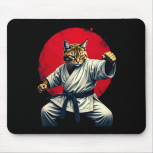 Japanese Martial Art Judo Karate Cat For Men Women Mouse Mat