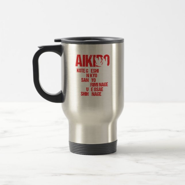 Japanese Martial Arts Aikido Martial Artist Combat Travel Mug (Left)