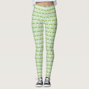 Japanese Matcha Green Tea Latte Teacup Foodie Leggings