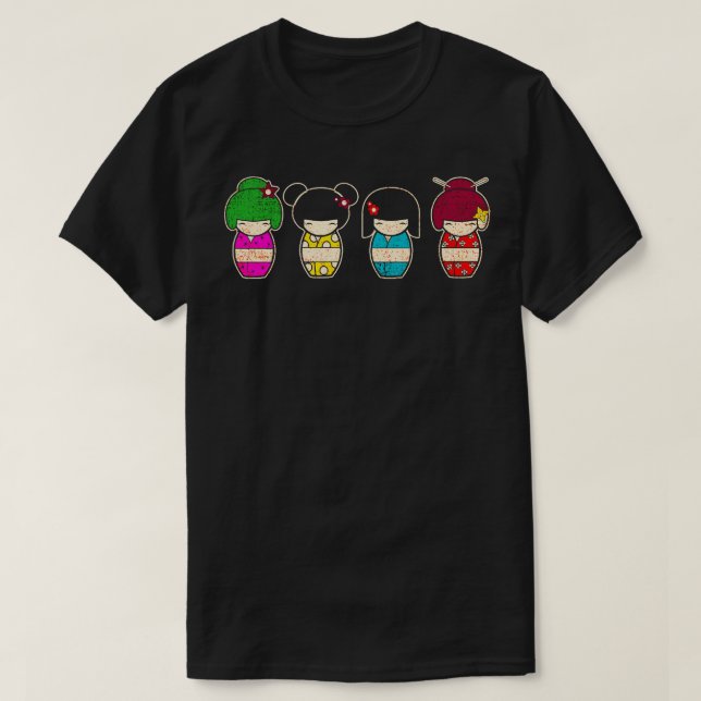 Japanese Matryoshka Babushka Dolls T-Shirt (Design Front)