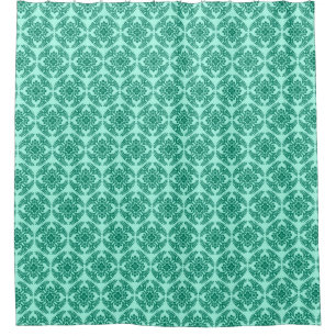 Japanese Medallion Pattern, Aqua and Turquoise  Shower Curtain