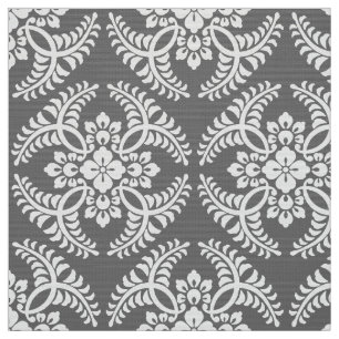 Japanese Medallion Pattern, Grey / Grey & White Fabric