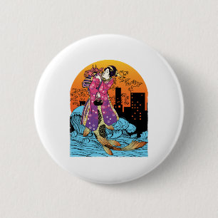 Japanese Mermaid Monster Kaiju Aesthetic 6 Cm Round Badge