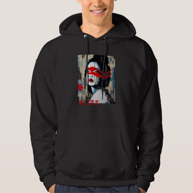 Japanese Modern with Proverb Writing Streetwear Fa Hoodie (Front)