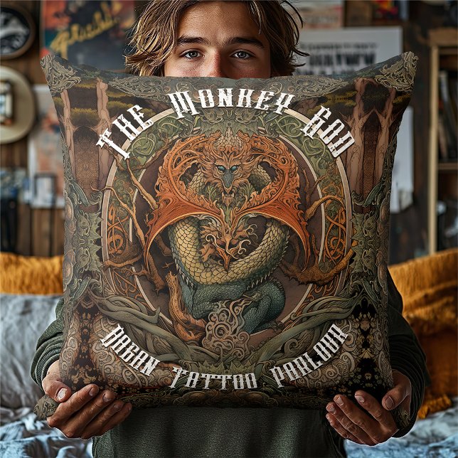 Japanese Monkey Dragon Tattoo Art, Tattoo Parlour Cushion (Creator Uploaded)