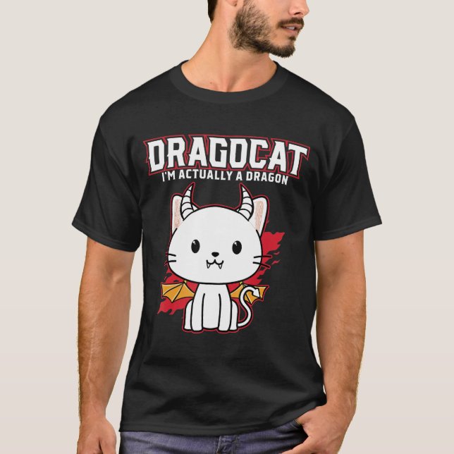Japanese Monster Dragon Cat T-Shirt (Front)