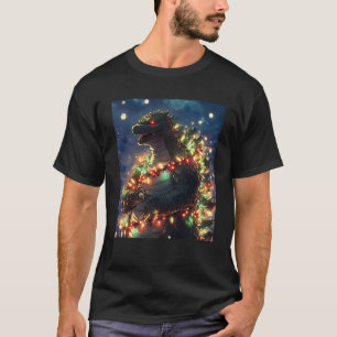 Japanese Monster Kaiju Santazilla Christmas Tree L T-Shirt