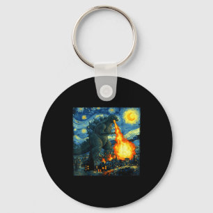 Japanese Monster Kaiju Van Gogh Starry Night  Key Ring