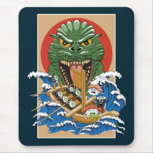Japanese Monster Sushi Lover Mouse Mat
