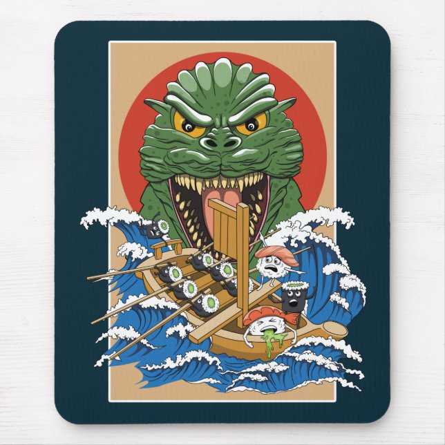 Japanese Monster Sushi Lover Mouse Mat (Front)