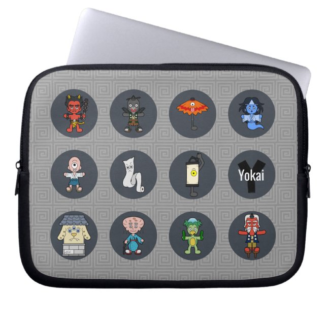 Japanese Monster Yokai Spirit Laptop Sleeve (Front)