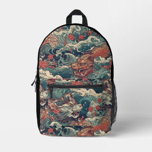 Japanese Monsters Tattoo Art Printed Backpack