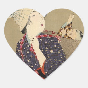 JAPANESE MOTHER and BABY STICKER