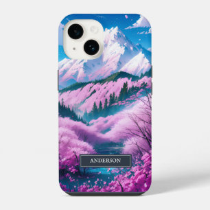 Japanese Mountain Blossoming Cherry Trees Monogram iPhone 14 Case